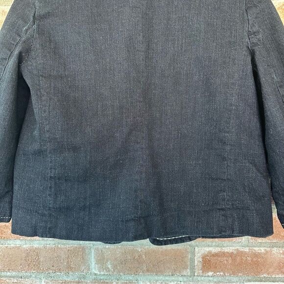 Talbots Denim Crop One Button Blazer Jacket Women’s 8 Dark Wash Blue - Picture 8 of 8